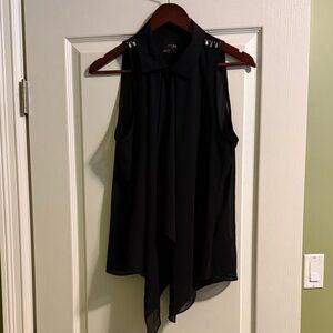 Guess Black Sleeveless Blouse with Studded Shoulders